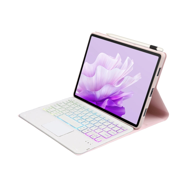 For Huawei MatePad Air 11.5 inch 2023 AH14-AS Lambskin Texture Ultra-thin Detachable Backlight Bluetooth Keyboard Leather Case with Touchpad(Pink) - Huawei Keyboard by PMC Jewellery | Online Shopping South Africa | PMC Jewellery