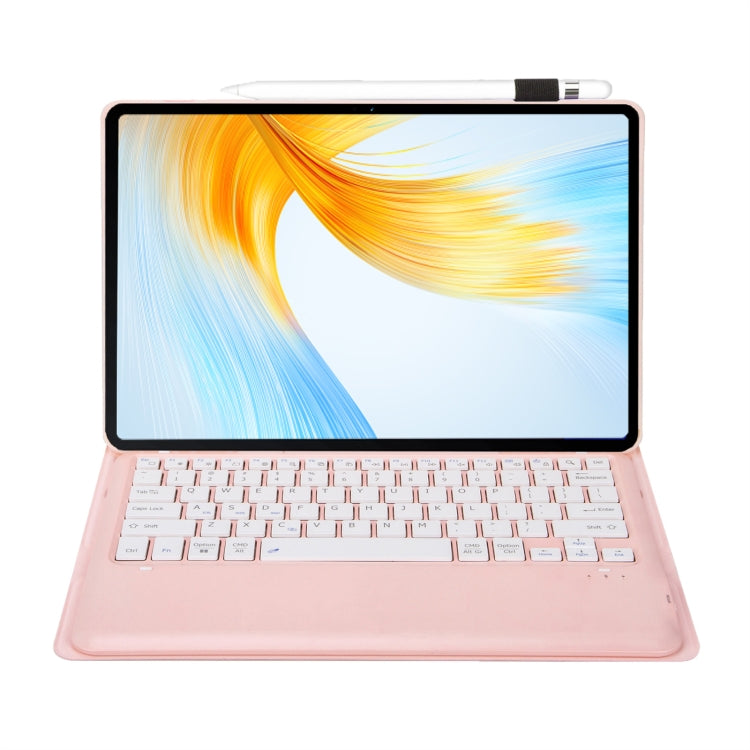 For Honor MagicPad 13 AH16 TPU Ultra-thin Detachable Bluetooth Keyboard Tablet Leather Case(Pink) - Huawei Keyboard by PMC Jewellery | Online Shopping South Africa | PMC Jewellery