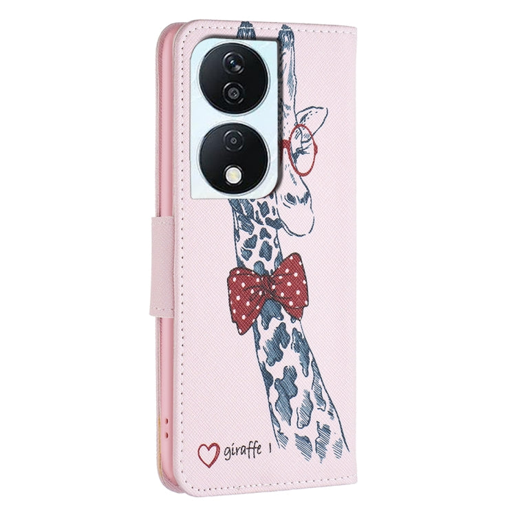 For Honor X7b Colored Drawing Pattern Leather Phone Case(Deer) - Honor Cases by PMC TechLife | Online Shopping South Africa | PMC TechLife