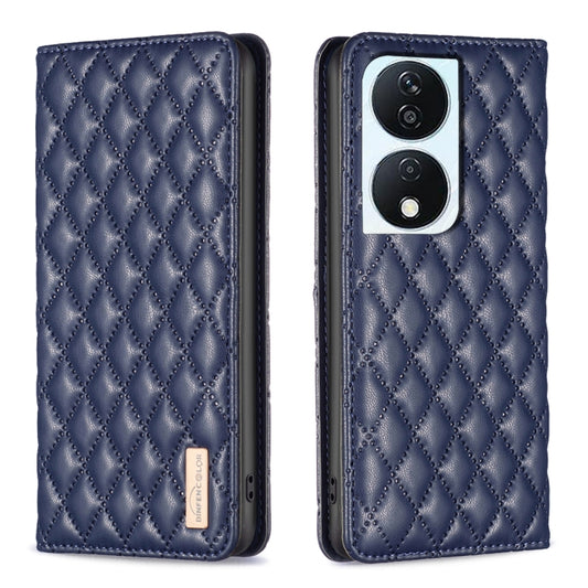 For Honor X7b Diamond Lattice Magnetic Leather Flip Phone Case(Blue) - Honor Cases by PMC Jewellery | Online Shopping South Africa | PMC Jewellery