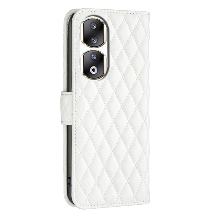 For Honor 90 Pro Diamond Lattice Wallet Flip Leather Phone Case(White) - Honor Cases by PMC Jewellery | Online Shopping South Africa | PMC Jewellery | Buy Now Pay Later Mobicred