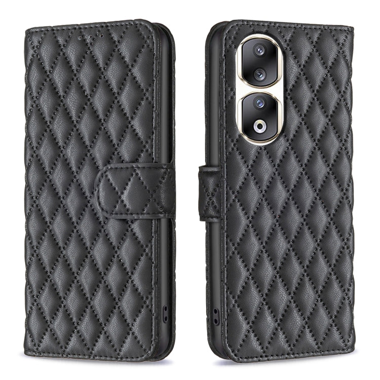 For Honor 90 Pro Diamond Lattice Wallet Flip Leather Phone Case(Black) - Honor Cases by PMC TechLife | Online Shopping South Africa | PMC TechLife | Buy Now Pay Later Mobicred