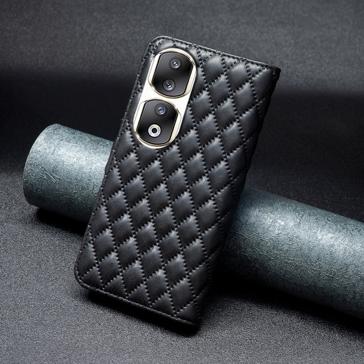 For Honor 90 Pro Diamond Lattice Wallet Flip Leather Phone Case(Black) - Honor Cases by PMC TechLife | Online Shopping South Africa | PMC TechLife | Buy Now Pay Later Mobicred
