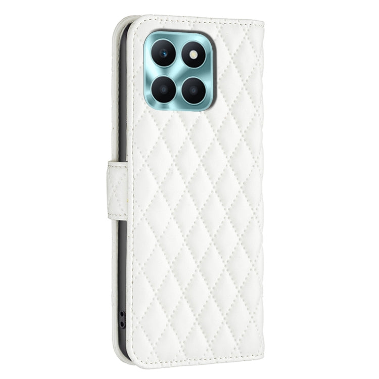 For Honor X6a Diamond Lattice Wallet Flip Leather Phone Case(White) - Honor Cases by PMC Jewellery | Online Shopping South Africa | PMC Jewellery | Buy Now Pay Later Mobicred