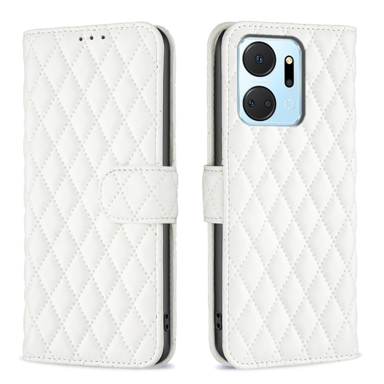 For Honor X7a Diamond Lattice Wallet Flip Leather Phone Case(White) - Honor Cases by PMC Jewellery | Online Shopping South Africa | PMC Jewellery | Buy Now Pay Later Mobicred