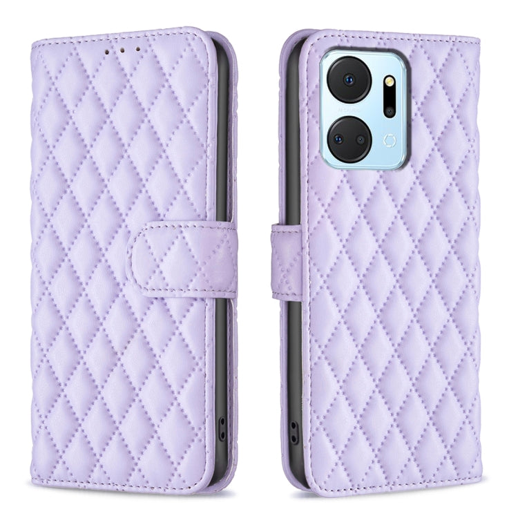 For Honor X7a Diamond Lattice Wallet Flip Leather Phone Case(Purple) - Honor Cases by PMC Jewellery | Online Shopping South Africa | PMC Jewellery | Buy Now Pay Later Mobicred