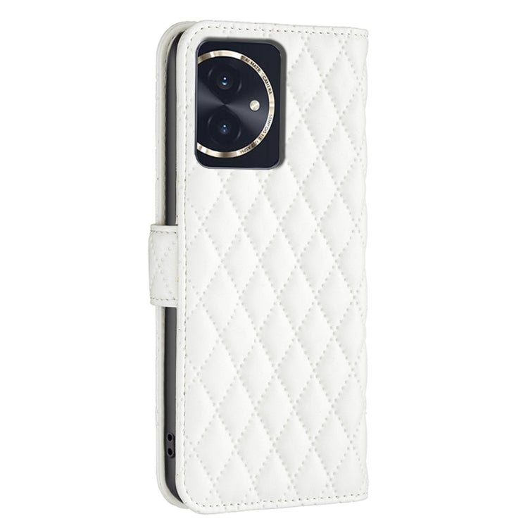 For Honor 100 Diamond Lattice Wallet Flip Leather Phone Case(White) - Honor Cases by PMC Jewellery | Online Shopping South Africa | PMC Jewellery | Buy Now Pay Later Mobicred