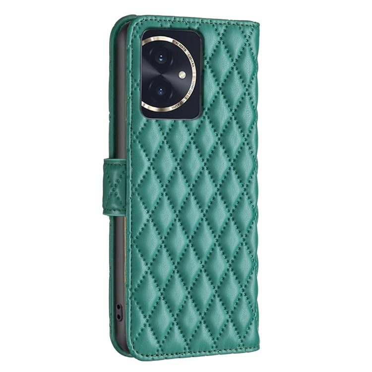 For Honor 100 Diamond Lattice Wallet Flip Leather Phone Case(Green) - Honor Cases by PMC TechLife | Online Shopping South Africa | PMC TechLife | Buy Now Pay Later Mobicred