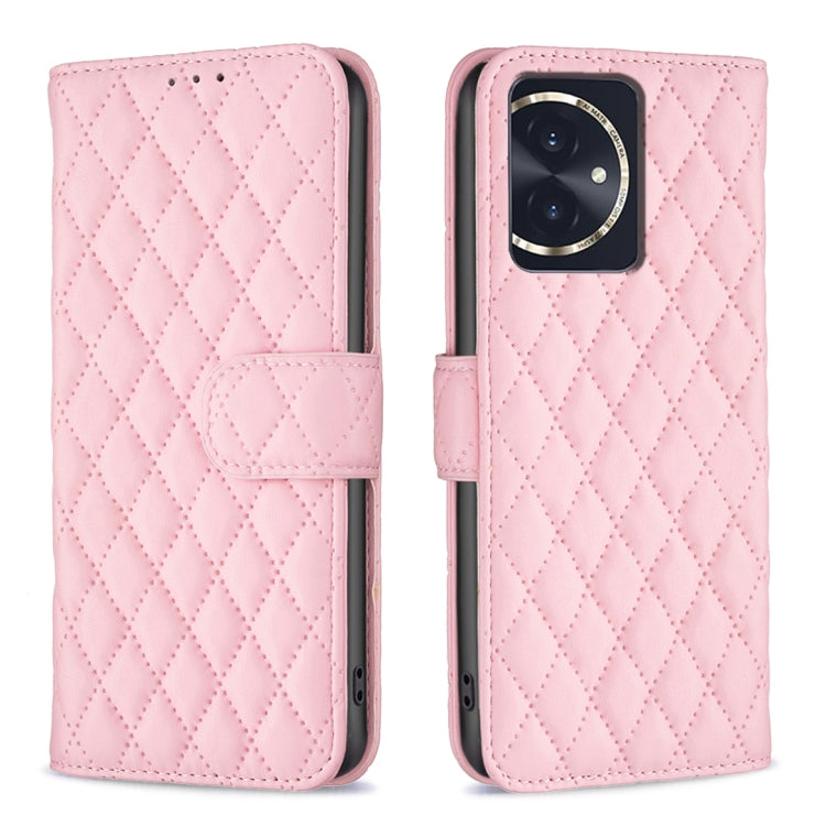 For Honor 100 Diamond Lattice Wallet Flip Leather Phone Case(Pink) - Honor Cases by PMC Jewellery | Online Shopping South Africa | PMC Jewellery | Buy Now Pay Later Mobicred