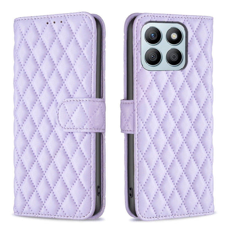 For Honor X8b Diamond Lattice Wallet Flip Leather Phone Case(Purple) - Honor Cases by PMC Jewellery | Online Shopping South Africa | PMC Jewellery | Buy Now Pay Later Mobicred