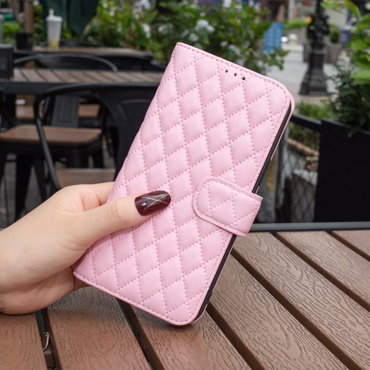 For Honor X9b/Magic6 Lite 5G Diamond Lattice Wallet Flip Leather Phone Case(Pink) - Honor Cases by PMC Jewellery | Online Shopping South Africa | PMC Jewellery | Buy Now Pay Later Mobicred