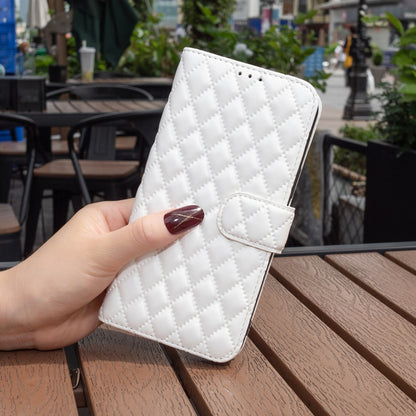 For Honor X7b Diamond Lattice Wallet Flip Leather Phone Case(White) - Honor Cases by PMC Jewellery | Online Shopping South Africa | PMC Jewellery | Buy Now Pay Later Mobicred