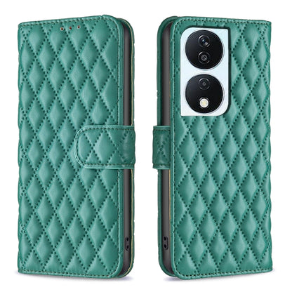 For Honor X7b Diamond Lattice Wallet Flip Leather Phone Case(Green) - Honor Cases by PMC Jewellery | Online Shopping South Africa | PMC Jewellery | Buy Now Pay Later Mobicred