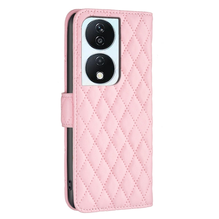 For Honor X7b Diamond Lattice Wallet Flip Leather Phone Case(Pink) - Honor Cases by PMC Jewellery | Online Shopping South Africa | PMC Jewellery | Buy Now Pay Later Mobicred