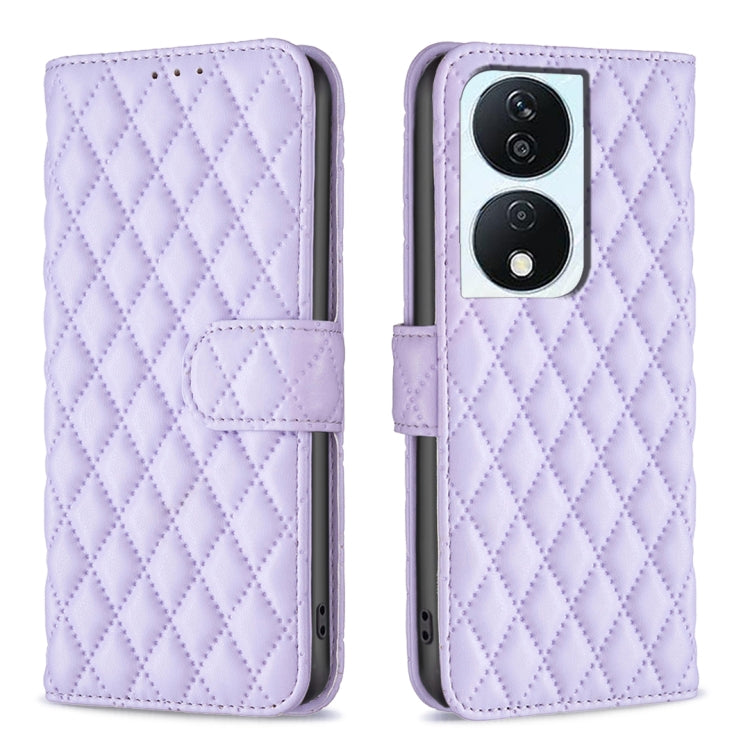 For Honor X7b Diamond Lattice Wallet Flip Leather Phone Case(Purple) - Honor Cases by PMC Jewellery | Online Shopping South Africa | PMC Jewellery | Buy Now Pay Later Mobicred