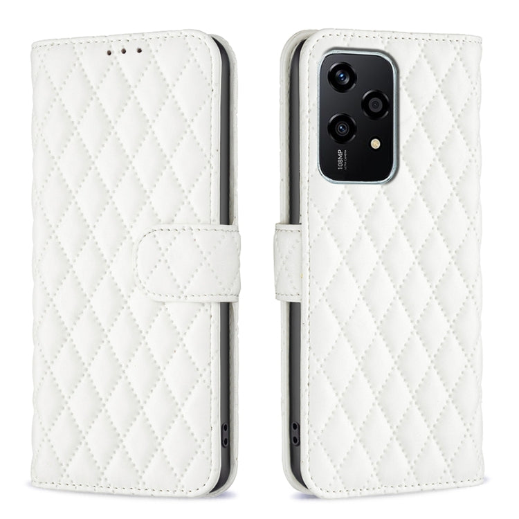 For Honor 200 Lite Global Diamond Lattice Wallet Flip Leather Phone Case(White) - Honor Cases by PMC Jewellery | Online Shopping South Africa | PMC Jewellery | Buy Now Pay Later Mobicred