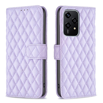 For Honor 200 Lite Global Diamond Lattice Wallet Flip Leather Phone Case(Purple) - Honor Cases by PMC Jewellery | Online Shopping South Africa | PMC Jewellery | Buy Now Pay Later Mobicred