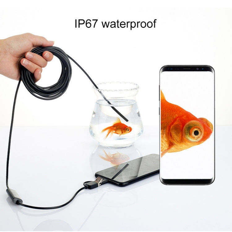 AN100 3 in 1 IP67 Waterproof USB-C / Type-C + Micro USB + USB HD Endoscope Hard Tube Inspection Camera for Parts of OTG Function Android Mobile Phone, with 6 LEDs, Lens Diameter:8mm(Length: 10m) -  by PMC Jewellery | Online Shopping South Africa | PMC Jewellery | Buy Now Pay Later Mobicred