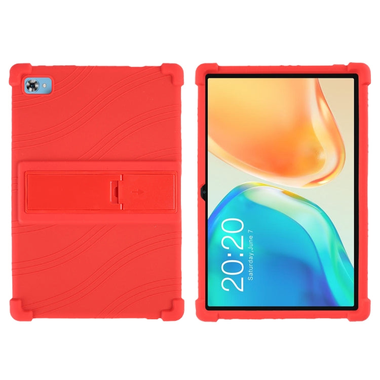 For Teclast M40 Plus Shockproof Silicone Tablet Protective Case with Holder(Red) - Teclast by PMC TechLife | Online Shopping South Africa | PMC TechLife | Buy Now Pay Later Mobicred