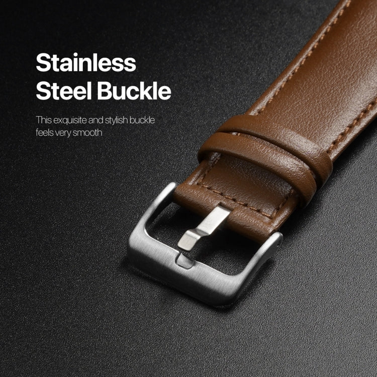 For Apple Watch 9 45mm DUX DUCIS YS Series Genuine Leather Watch Band(Brown) - Watch Bands by DUX DUCIS | Online Shopping South Africa | PMC Jewellery | Buy Now Pay Later Mobicred