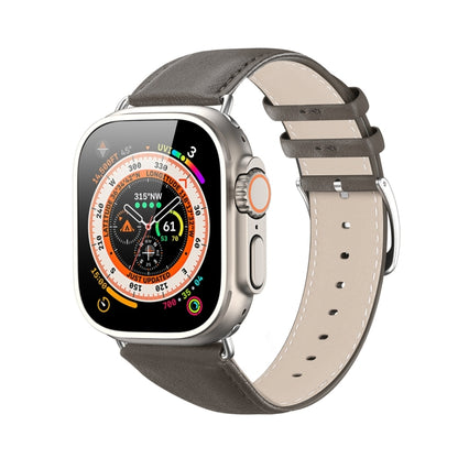 For Apple Watch Ultra 49mm DUX DUCIS YS Series Genuine Leather Watch Band(Grey) - Watch Bands by DUX DUCIS | Online Shopping South Africa | PMC Jewellery | Buy Now Pay Later Mobicred