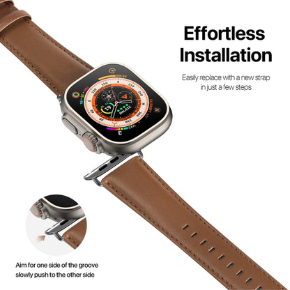 For Apple Watch 7 45mm DUX DUCIS YS Series Genuine Leather Watch Band(Brown) - Watch Bands by DUX DUCIS | Online Shopping South Africa | PMC Jewellery | Buy Now Pay Later Mobicred