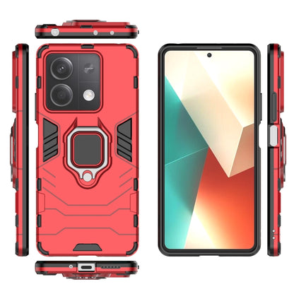 For Xiaomi Redmi Note 13 Shockproof PC + TPU Holder Phone Case(Red) - Xiaomi Cases by PMC Jewellery | Online Shopping South Africa | PMC Jewellery | Buy Now Pay Later Mobicred