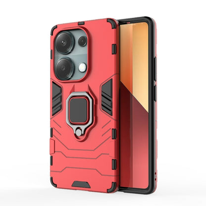 For Xiaomi Redmi Note 13 Pro 4G Global Shockproof PC + TPU Holder Phone Case(Red) - Note 13 Pro Cases by PMC Jewellery | Online Shopping South Africa | PMC Jewellery | Buy Now Pay Later Mobicred