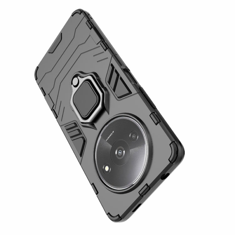 For Xiaomi Redmi A3 4G Shockproof PC + TPU Holder Phone Case(Black) - Xiaomi Cases by PMC TechLife | Online Shopping South Africa | PMC TechLife | Buy Now Pay Later Mobicred
