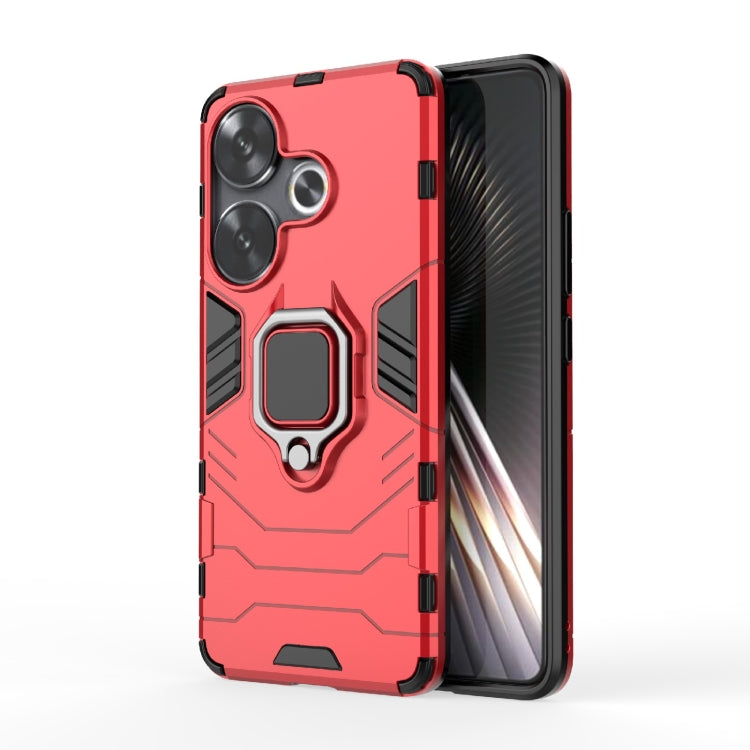 For Xiaomi Redmi Turbo 3 Shockproof PC + TPU Holder Phone Case(Red) - Xiaomi Cases by PMC Jewellery | Online Shopping South Africa | PMC Jewellery | Buy Now Pay Later Mobicred