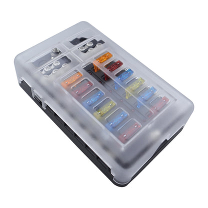 CP-4039 12 Way Fuse Block with 24pcs Fuses and 12pcs Rerminals - Fuse by PMC Jewellery | Online Shopping South Africa | PMC Jewellery | Buy Now Pay Later Mobicred