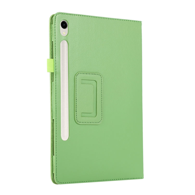 For Samsung Galaxy Tab S9+ / S10+ Litchi Texture Leather Tablet Case with Holder(Green) - free shipping - PMC Jewellery - Order now!