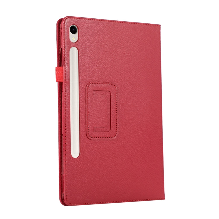 For Samsung Galaxy Tab S9+ / S10+ Litchi Texture Leather Tablet Case with Holder(Red) - Other Galaxy Tab PC by PMC Jewellery | Online Shopping South Africa | PMC Jewellery | Buy Now Pay Later Mobicred