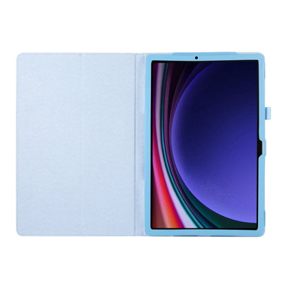 For Samsung Galaxy Tab S9 Ultra Litchi Texture Leather Tablet Case with Holder(Sky Blue) - Other Galaxy Tab PC by PMC Jewellery | Online Shopping South Africa | PMC Jewellery | Buy Now Pay Later Mobicred