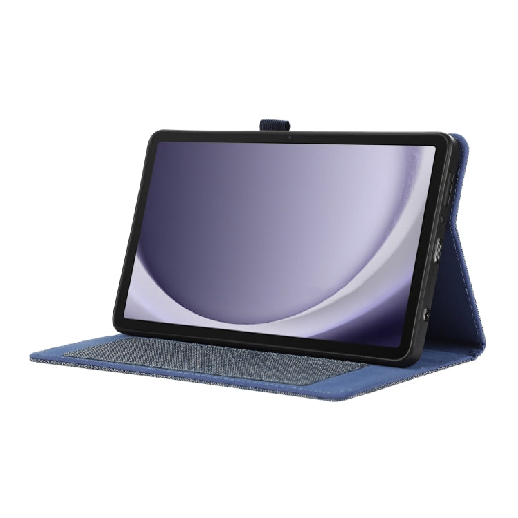 For Samsung Galaxy Tab A9+ Horizontal Flip TPU + Fabric PU Leather Tablet Case(Dark Blue) - Galaxy Tab A9+ by PMC TechLife | Online Shopping South Africa | PMC TechLife