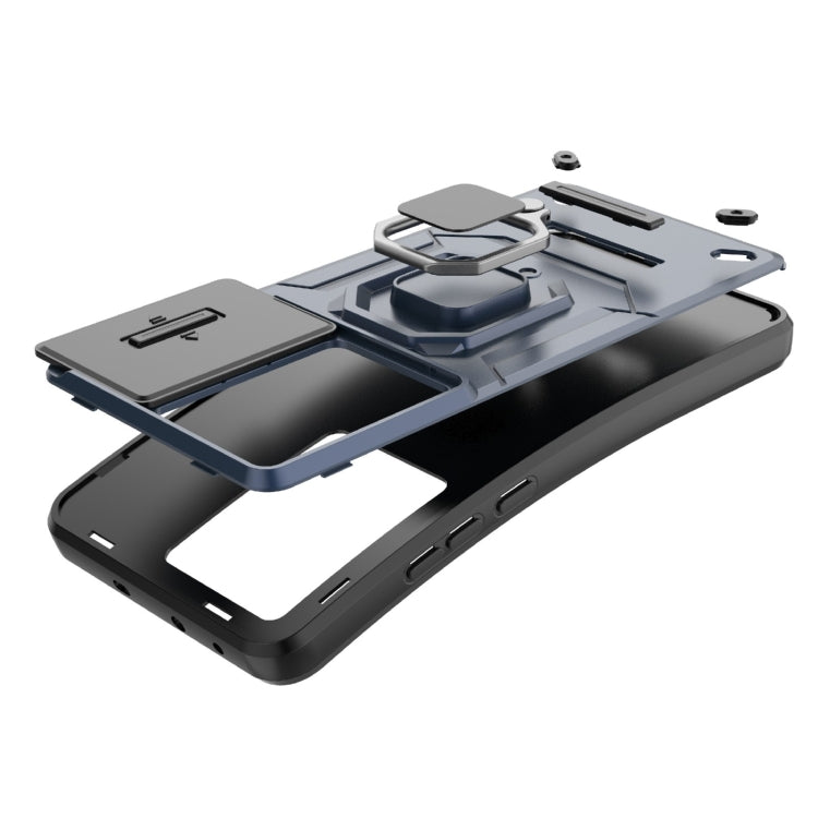 For OnePlus Nord CE 3 Lite 5G Sliding Camshield TPU + PC Shockproof Phone Case with Holder(Black) - OnePlus Cases by PMC TechLife | Online Shopping South Africa | PMC TechLife | Buy Now Pay Later Mobicred