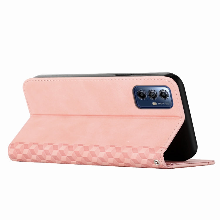 For Motorola Moto G Play 2024 Diamond Splicing Skin Feel Magnetic Leather Phone Case(Rose Gold) - Motorola Cases by PMC Jewellery | Online Shopping South Africa | PMC Jewellery | Buy Now Pay Later Mobicred