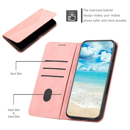 For Motorola Moto G Play 2024 Diamond Splicing Skin Feel Magnetic Leather Phone Case(Rose Gold) - Motorola Cases by PMC Jewellery | Online Shopping South Africa | PMC Jewellery | Buy Now Pay Later Mobicred