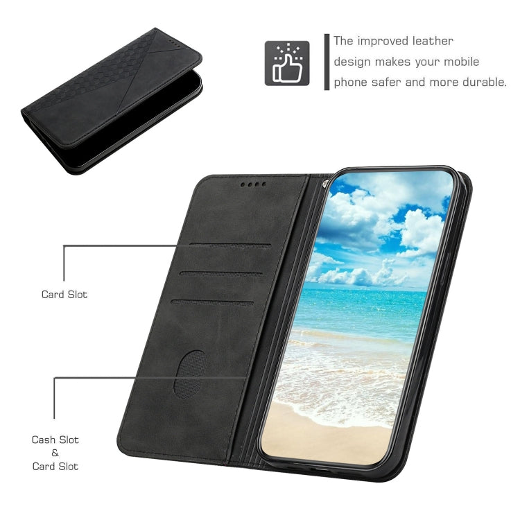 For Motorola Moto G Power 5G 2024 Diamond Splicing Skin Feel Magnetic Leather Phone Case(Black) - Motorola Cases by PMC Jewellery | Online Shopping South Africa | PMC Jewellery | Buy Now Pay Later Mobicred