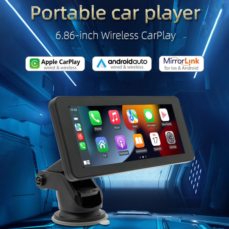 B5368 Portable Car MP5 Player 6.86 inch Wireless CarPlay, Support Mobile Phone Interconnection - Car MP3 & MP4 & MP5 by PMC Jewellery | Online Shopping South Africa | PMC Jewellery | Buy Now Pay Later Mobicred