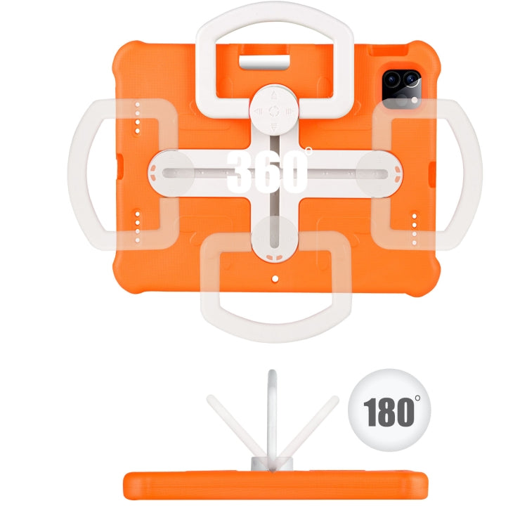 For iPad Pro 11 2024 Shield 360 Rotation Handle EVA Shockproof PC Tablet Case(Orange Beige) - iPad Pro 11 2024 Cases by PMC TechLife | Online Shopping South Africa | PMC TechLife | Buy Now Pay Later Mobicred