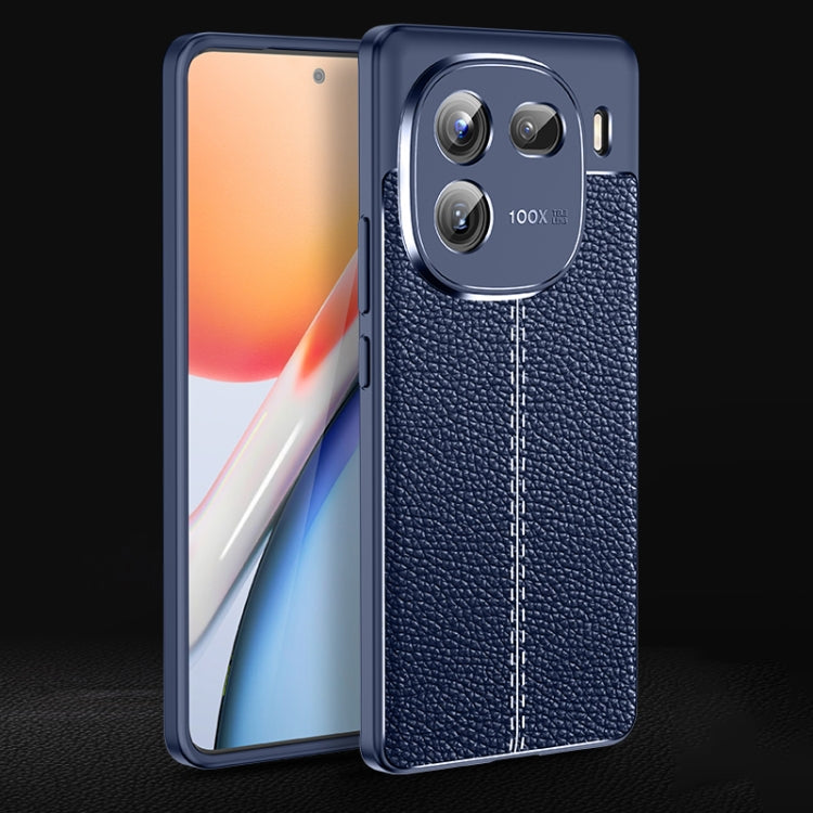 For vivo iQOO 12 Litchi Texture Shockproof TPU Phone Case(Blue) - iQOO 12 Cases by PMC TechLife | Online Shopping South Africa | PMC TechLife | Buy Now Pay Later Mobicred