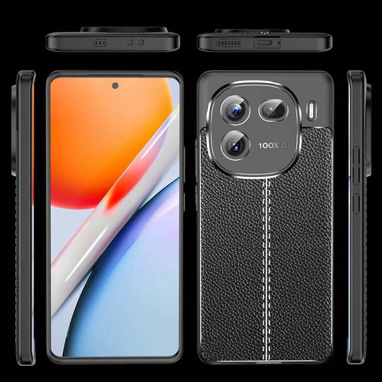 For vivo iQOO 12 Pro Litchi Texture Shockproof TPU Phone Case(Blue) - iQOO 12 Pro Cases by PMC TechLife | Online Shopping South Africa | PMC TechLife | Buy Now Pay Later Mobicred