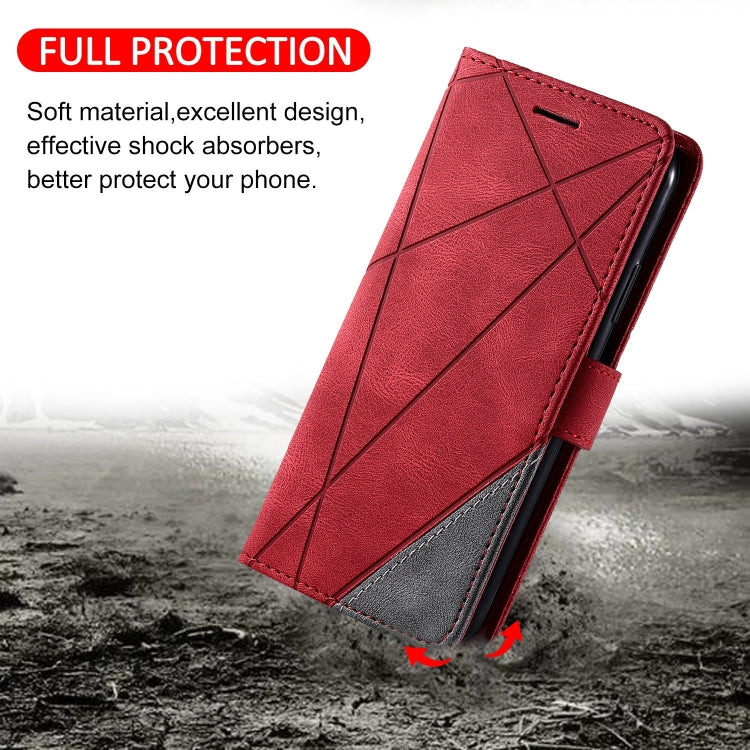 For Google Pixel 9 Skin Feel Splicing Leather Phone Case(Red) - Google Cases by PMC TechLife | Online Shopping South Africa | PMC TechLife | Buy Now Pay Later Mobicred