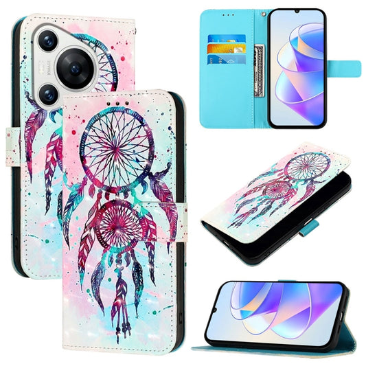 For Huawei Pura 70 3D Painting Horizontal Flip Leather Phone Case(Color Drop Wind Chimes) - Huawei Cases by PMC Jewellery | Online Shopping South Africa | PMC Jewellery | Buy Now Pay Later Mobicred