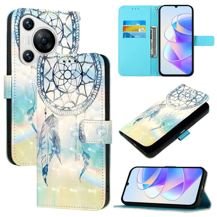 For Huawei Pura 70 3D Painting Horizontal Flip Leather Phone Case(Dream Wind Chimes) - Huawei Cases by PMC Jewellery | Online Shopping South Africa | PMC Jewellery | Buy Now Pay Later Mobicred