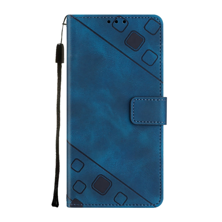 For Motorola Moto G Play 5G 2024 Skin Feel Embossed Leather Phone Case(Blue) - Motorola Cases by PMC Jewellery | Online Shopping South Africa | PMC Jewellery | Buy Now Pay Later Mobicred