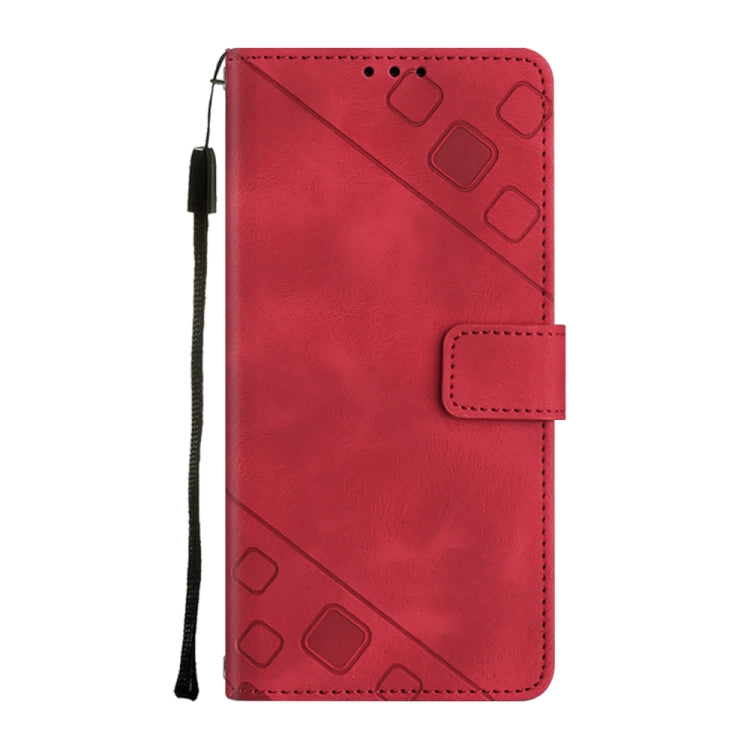 For Motorola Moto G Play 5G 2024 Skin Feel Embossed Leather Phone Case(Red) - Motorola Cases by PMC Jewellery | Online Shopping South Africa | PMC Jewellery | Buy Now Pay Later Mobicred