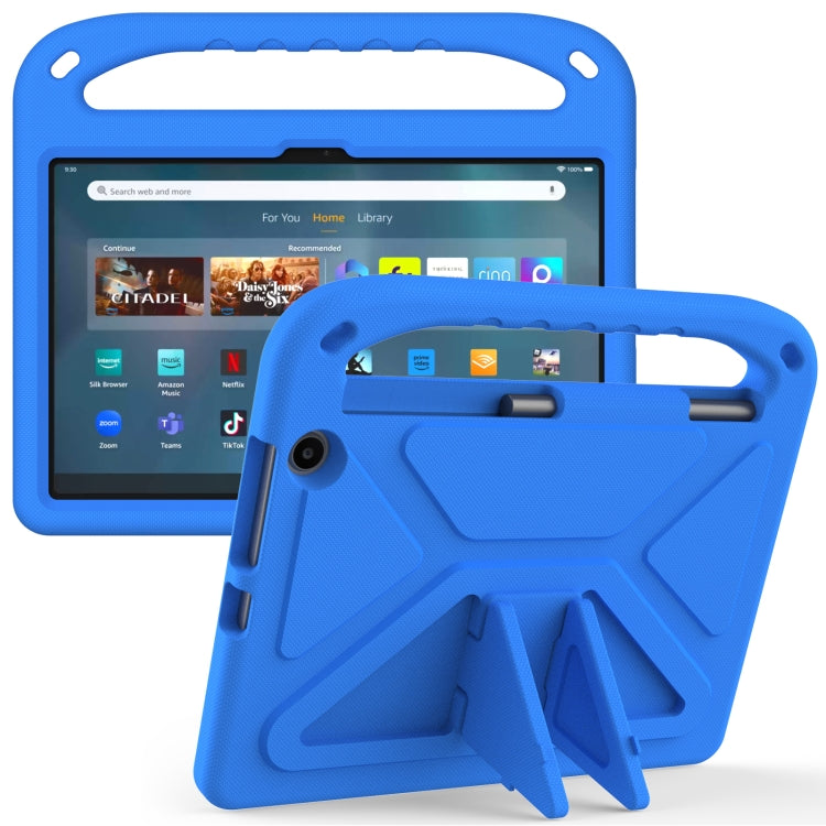 For Amazon Kindle Fire Max 11 Handle EVA Shockproof Tablet Case with Holder(Blue) - Amazon by PMC TechLife | Online Shopping South Africa | PMC TechLife | Buy Now Pay Later Mobicred