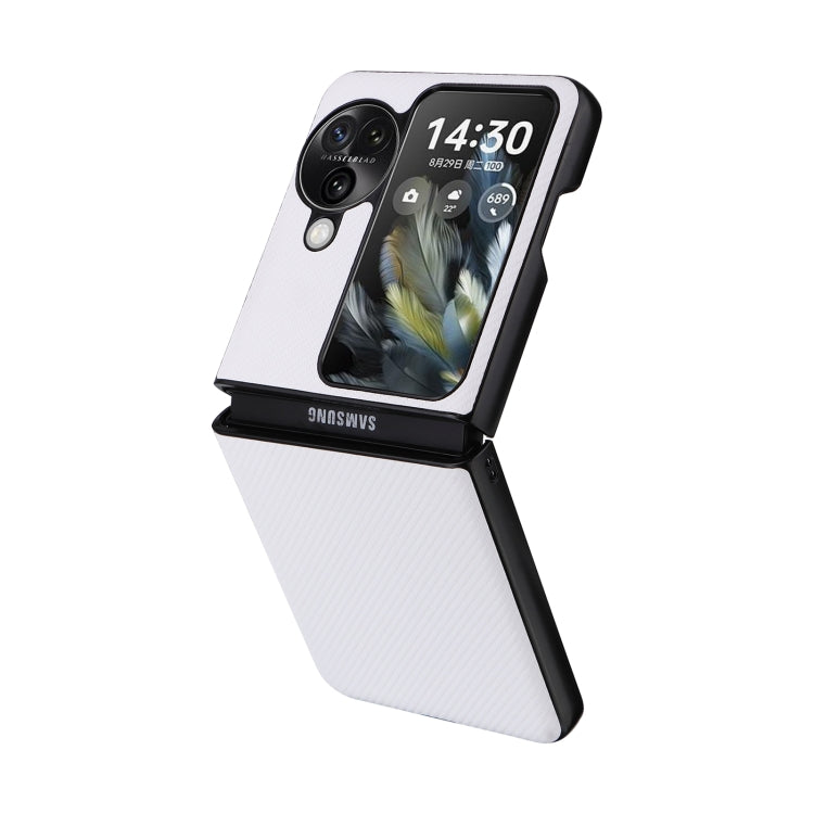 For OPPO Find N3 Flip PU Leather PC Phone Case(White) - Find N3 Flip Cases by PMC TechLife | Online Shopping South Africa | PMC TechLife | Buy Now Pay Later Mobicred